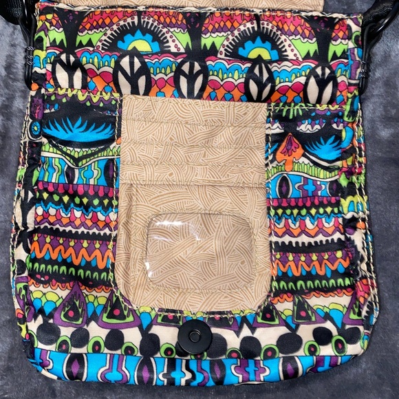 Sakroots Artist Circle Multicolor Utility Small Crossbody Purse Neon One World - Picture 7 of 12